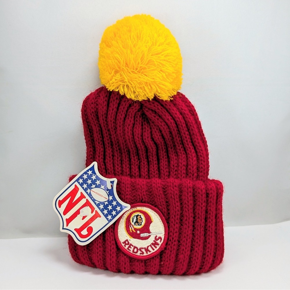 Washington Redskins Wigwam NFL Pom Pom Winter Hat Vintage 70s Youth Kids NOS NWT